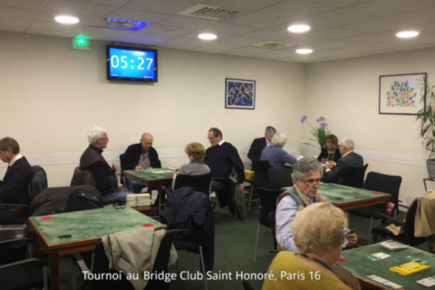 Tournoi de bridge au Bridge Club Saint Honoré à Paris